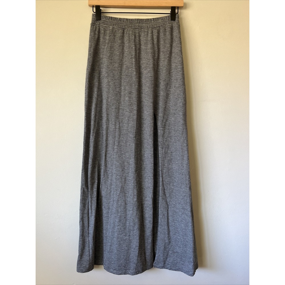 Y2K American Eagle Outfitters Maxi Skirt Womens Size XS Gray Stripe High Slit
